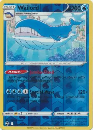 Wailord Reverse Holo 038/195