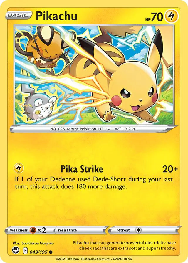Pikachu 049/195 (Holiay Stamp Holo)