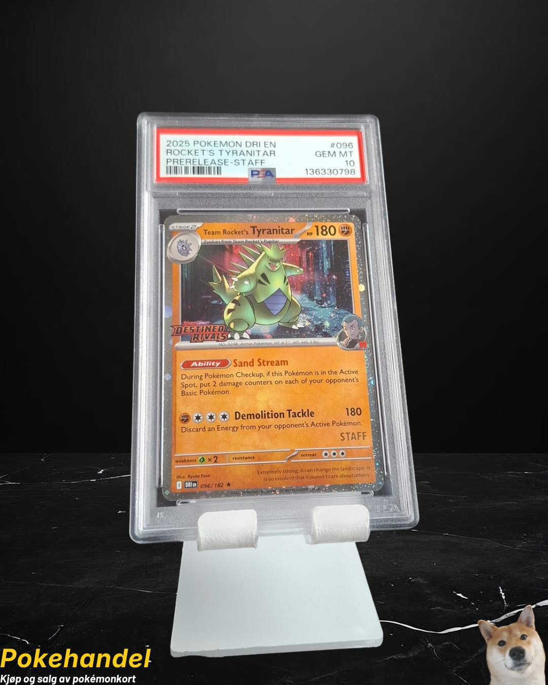 PSA Gem Mint 10 Team Rocket's Tyranitar (STAFF)