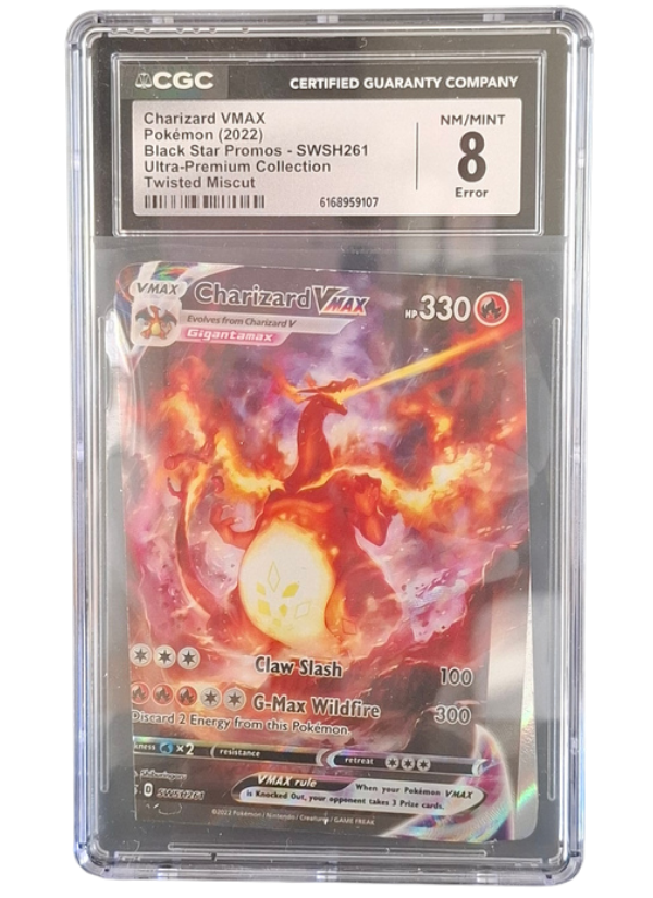 CGC 8 NM/Mint Charizard VMAX SWSH261 (Twisted Miscut ERROR)