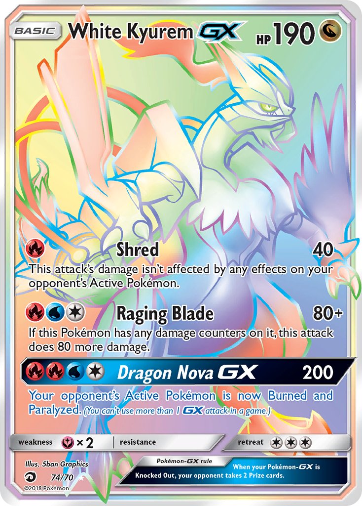 074/70 White Kyurem GX (Secret Rare)