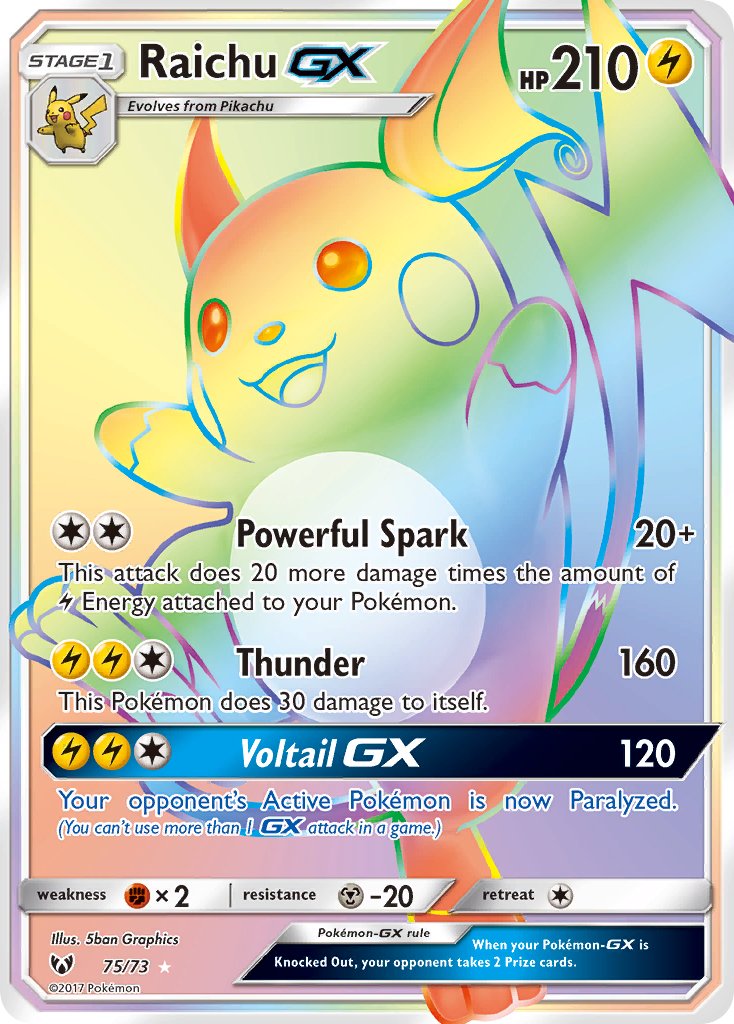 075/73 Raichu GX (Secret Rare)