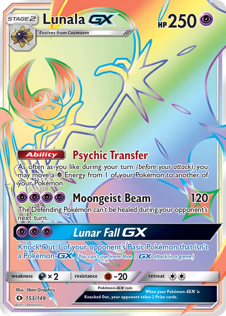 153/149 Lunala GX (Secret Rare)
