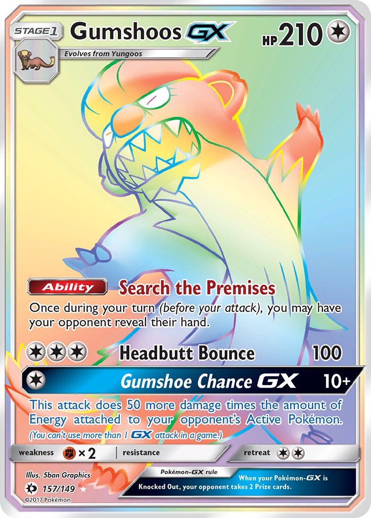 157/149 Gumshoos GX (Secret Rare)