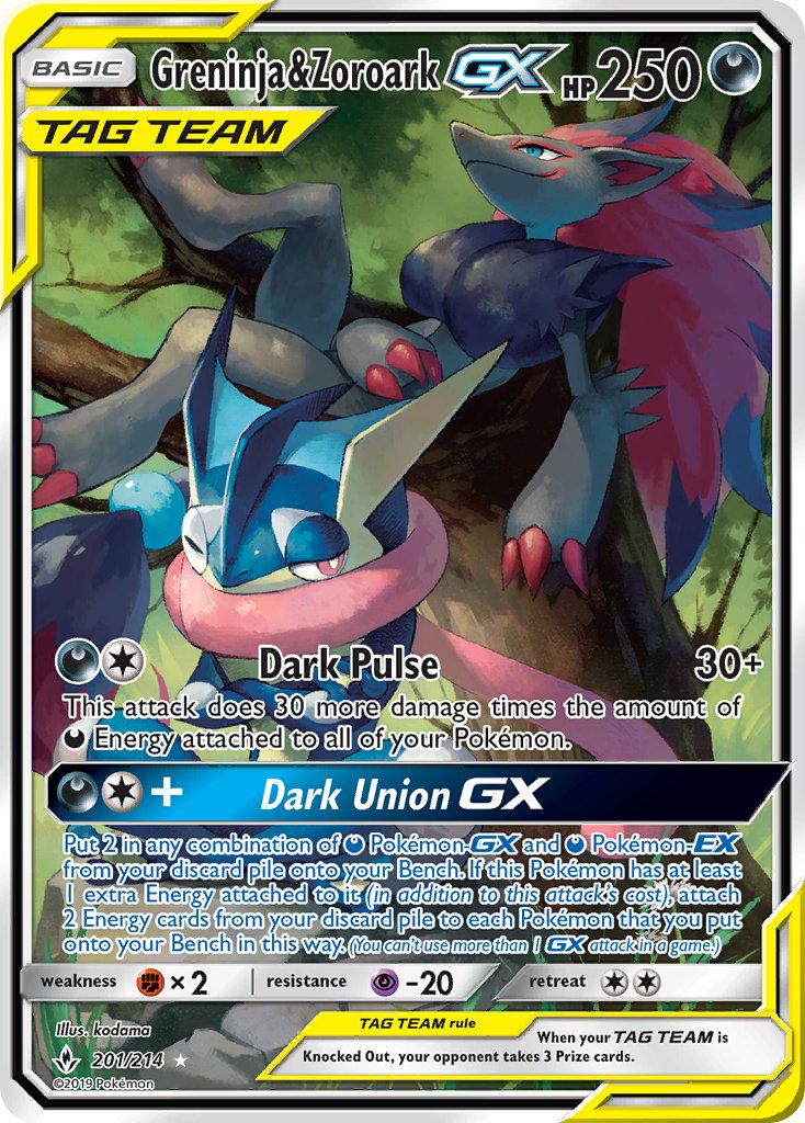 201/214 Greninja & Zoroark GX