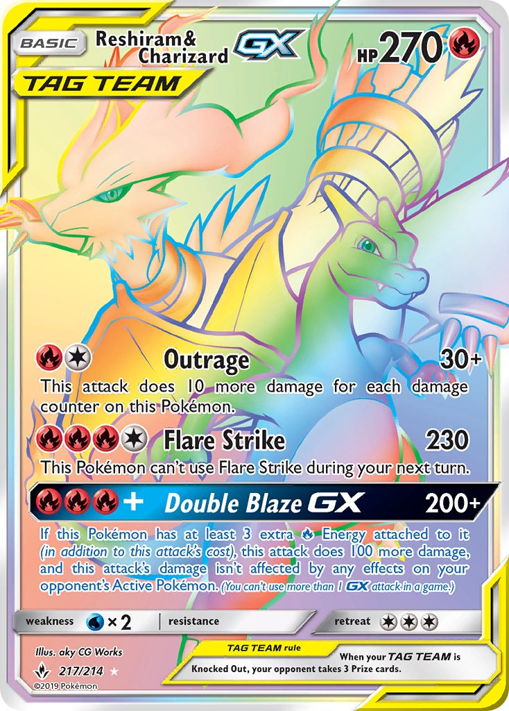 217/214 Reshiram & Charizard GX