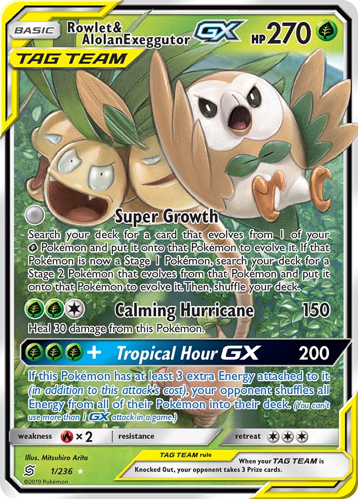1/236 Rowlet & Alolan ExeggutorGX