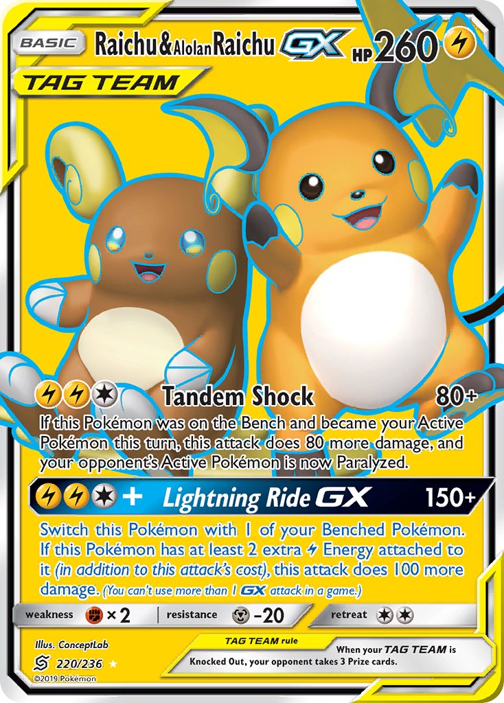 220/236 Raichu & Alolan RaichuGX