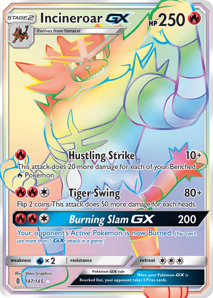 147/145 Incineroar GX (Secret Rare)