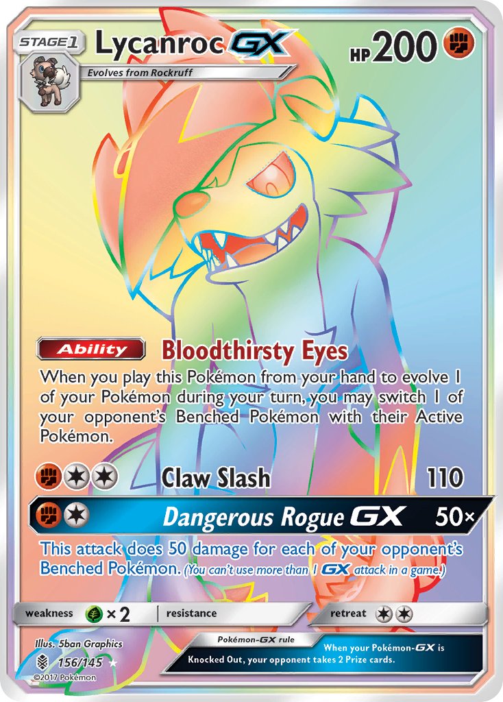 156/145 Lycanroc GX (Secret Rare)