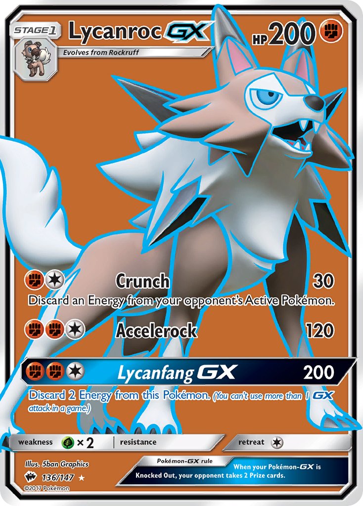 136/147 Lycanroc GX (Full Art)