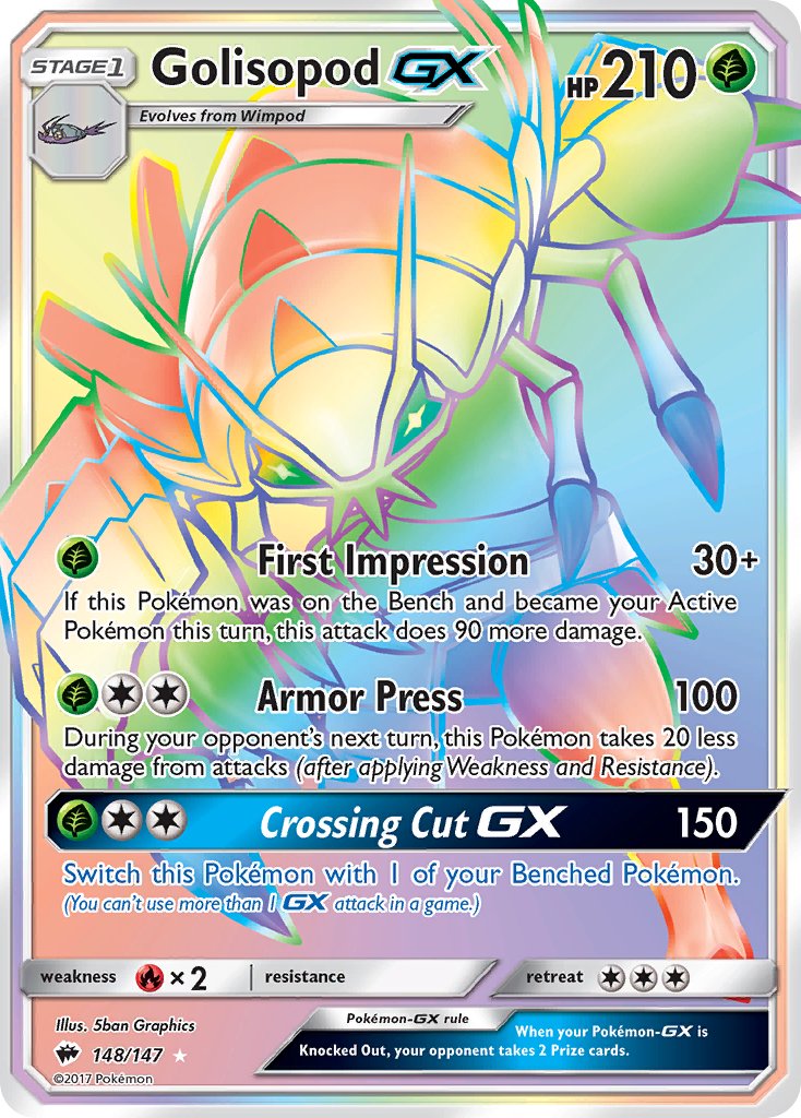 148/147 Golisopod GX (Secret Rare)