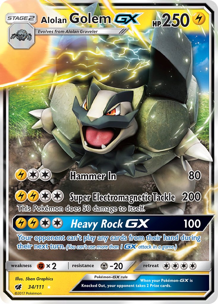 034/111 Alolan Golem GX