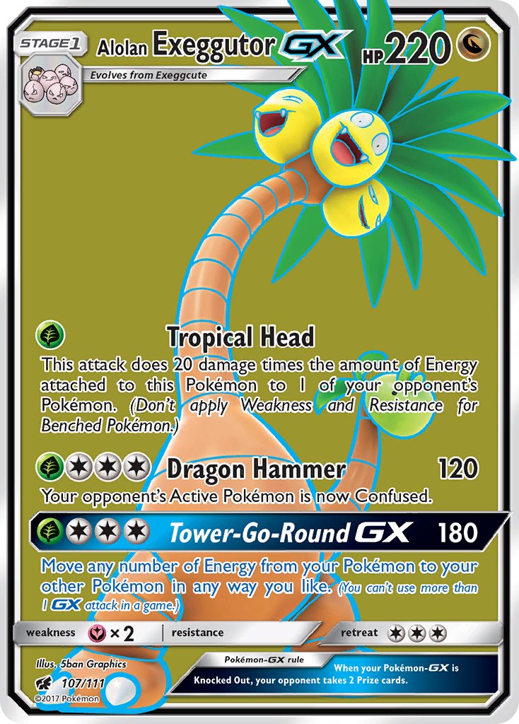 107/111 Alolan Exeggutor GX (Full Art)