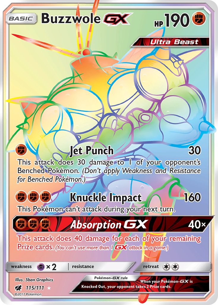 115/111 Buzzwole GX (Secret Rare)