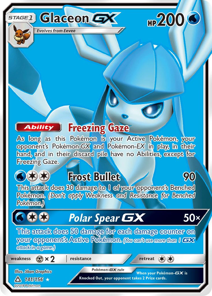 141/156 Glaceon GX (Full Art)