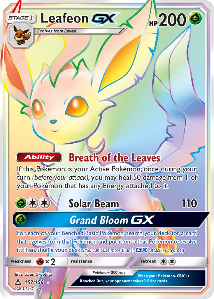 157/156 Leafeon GX (Secret Rare)