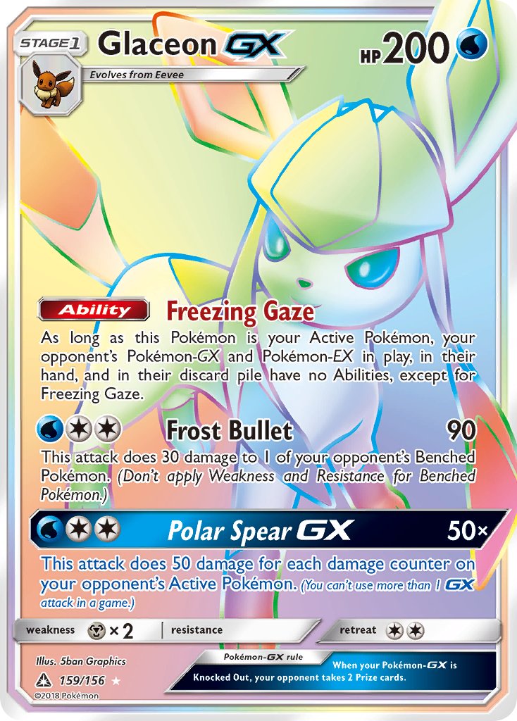 159/156 Glaceon GX (Secret Rare)