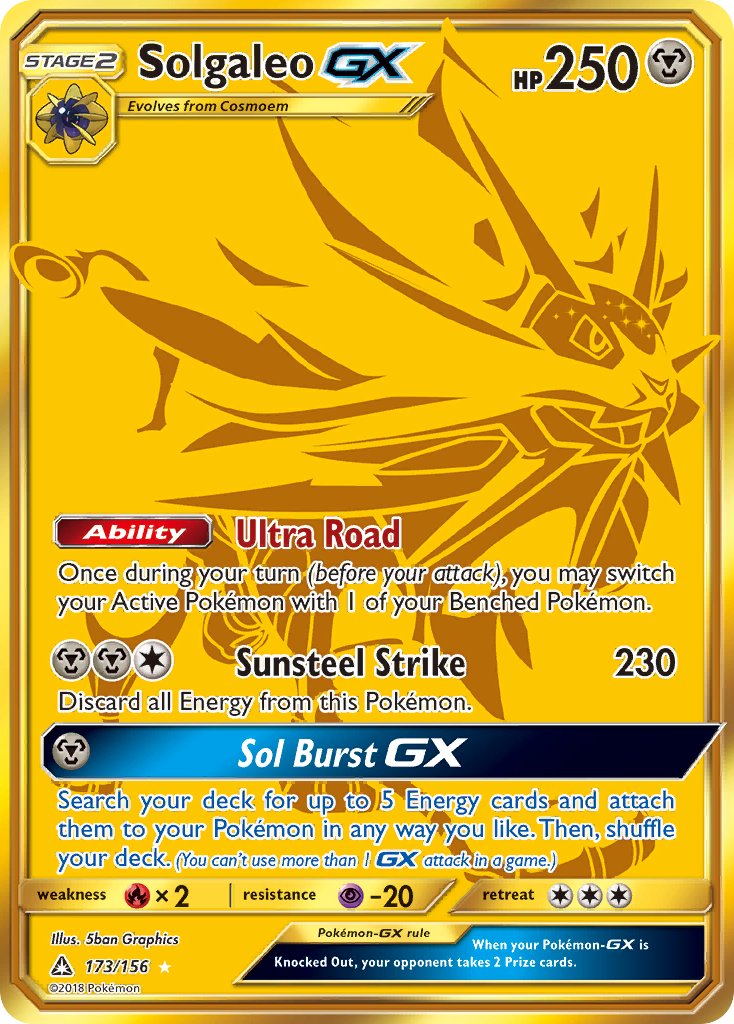 173/156 Solgaleo GX (Secret Rare)