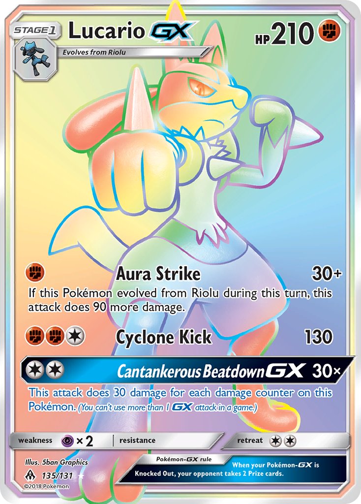 135/131 Lucario GX (Secret Rare)