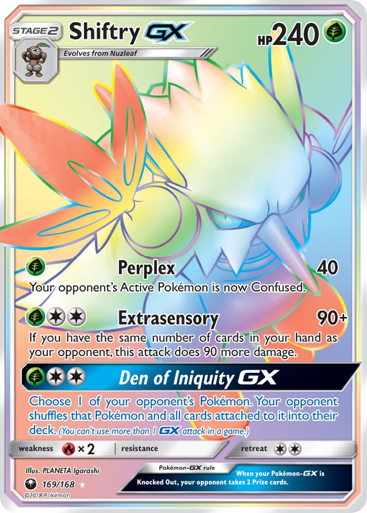 169/168 Shiftry GX (Secret Rare)