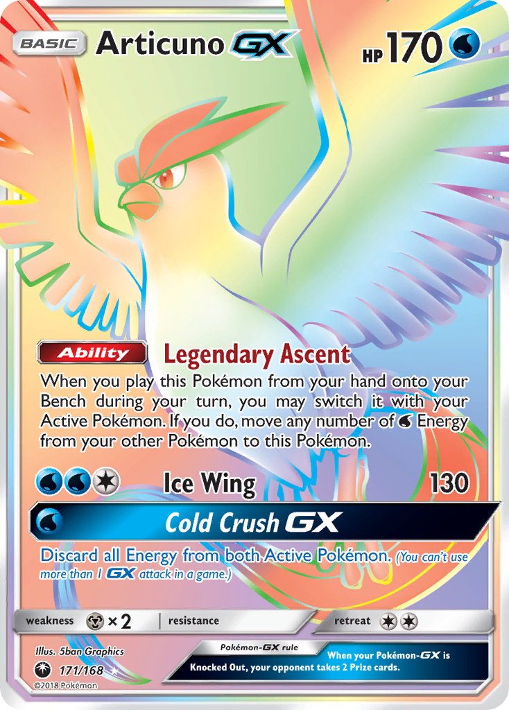 171/168 Articuno GX (Secret Rare)
