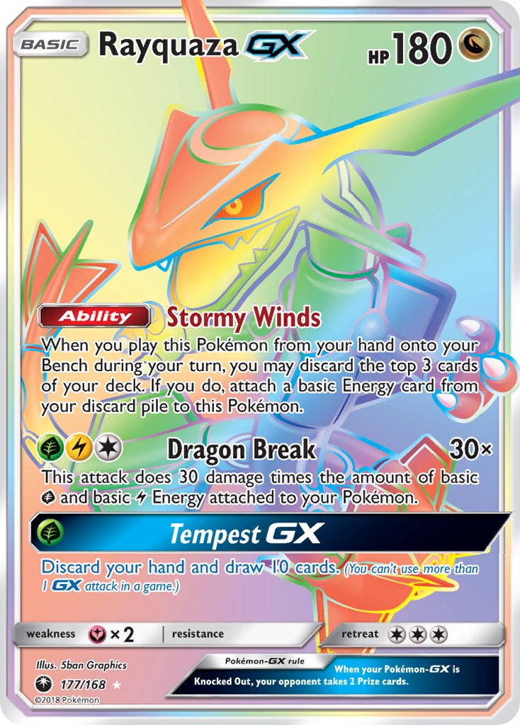 177/168 Rayquaza GX (Secret Rare)