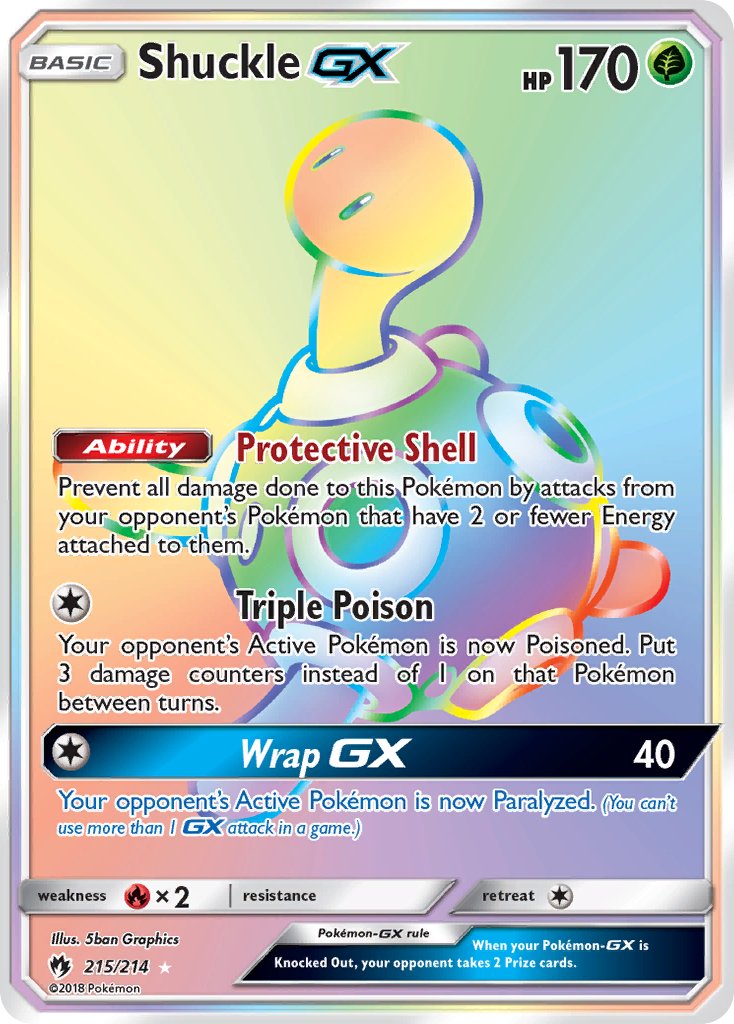 215/214 Shuckle GX (Secret Rare)
