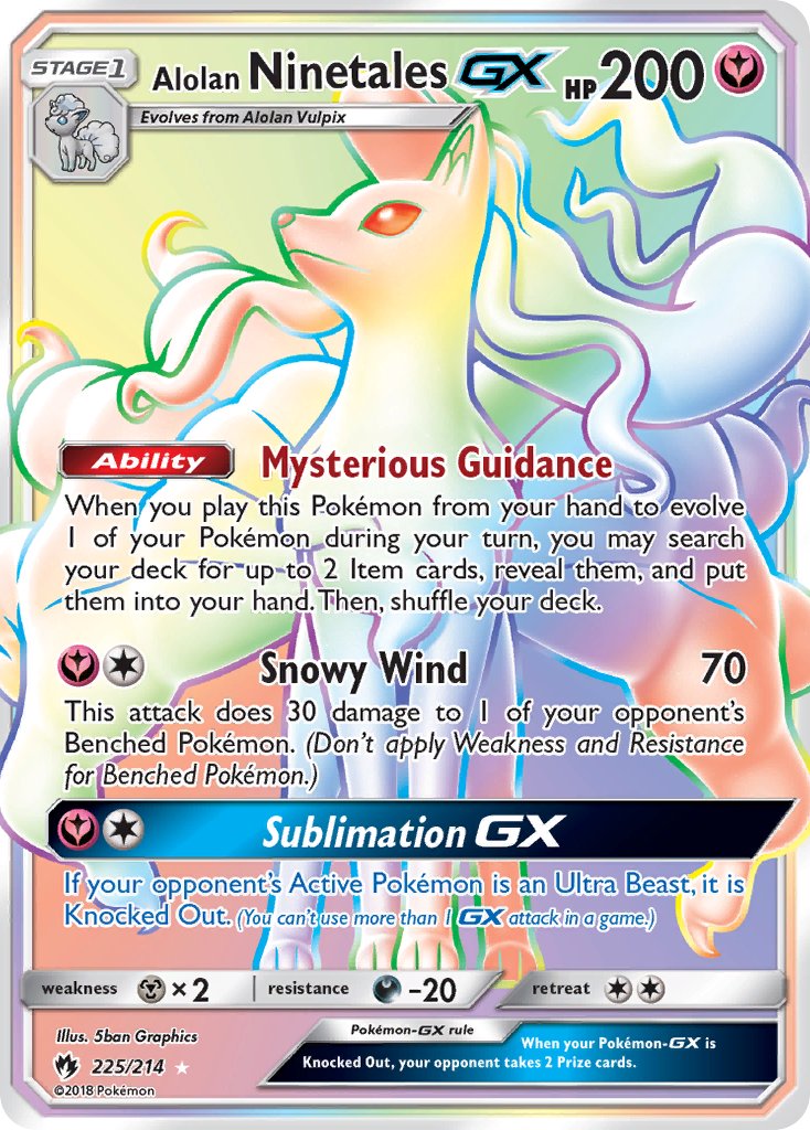225/214 Alolan Ninetales GX (Secret Rare)