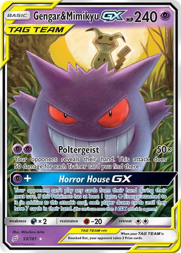 053/181 Gengar & Mimikyu GX