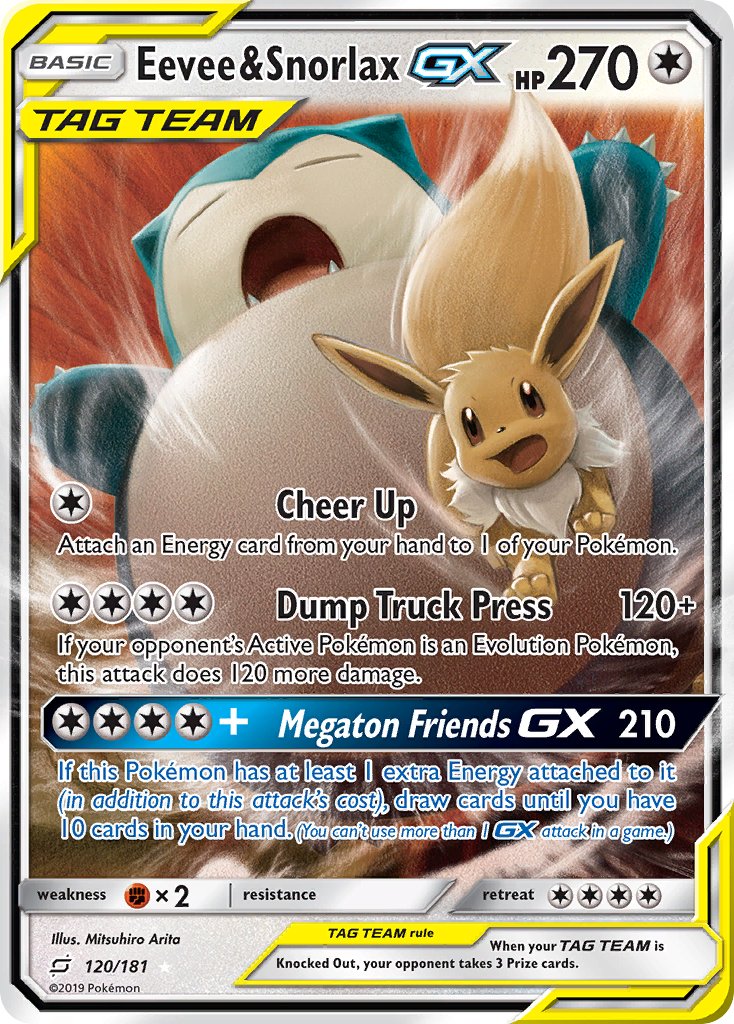 120/181 Eevee & Snorlax GX