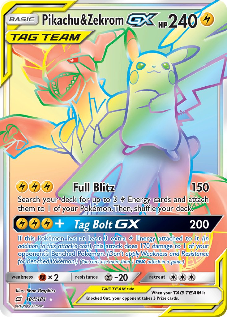 184/181 Pikachu & Zekrom GX