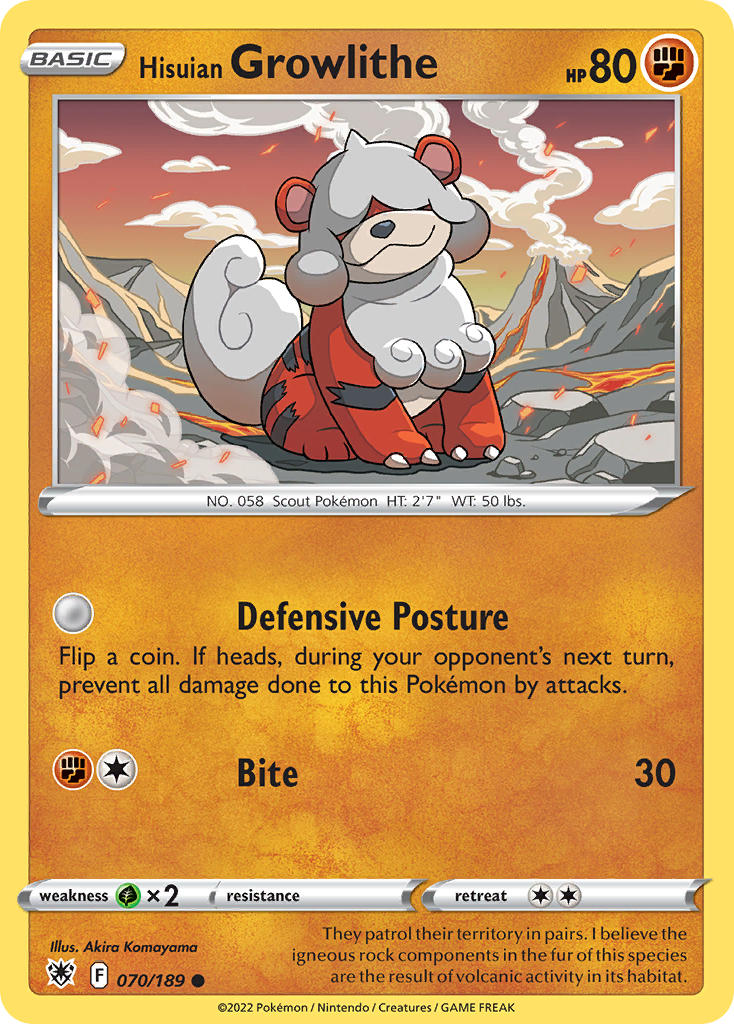 070/189 Hisuian Growlithe