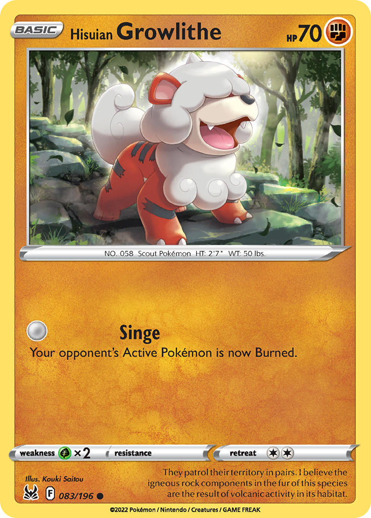 083/196 Hisuian Growlithe