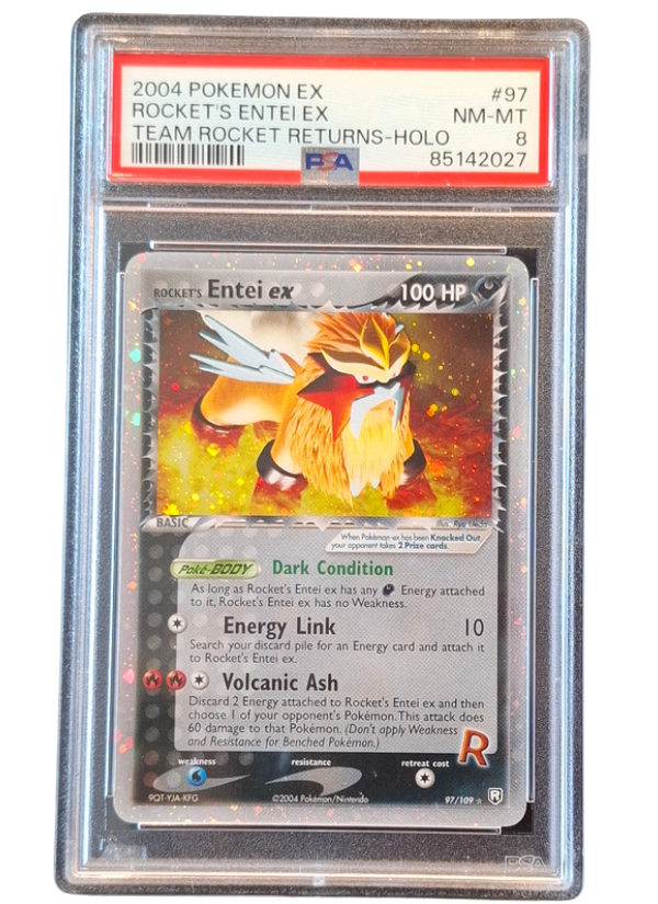 PSA 8 NM-MT Rocket`s Entei ex
