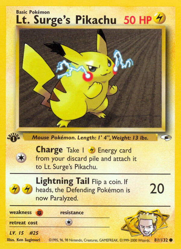 081/132 Lt Surges Pikachu