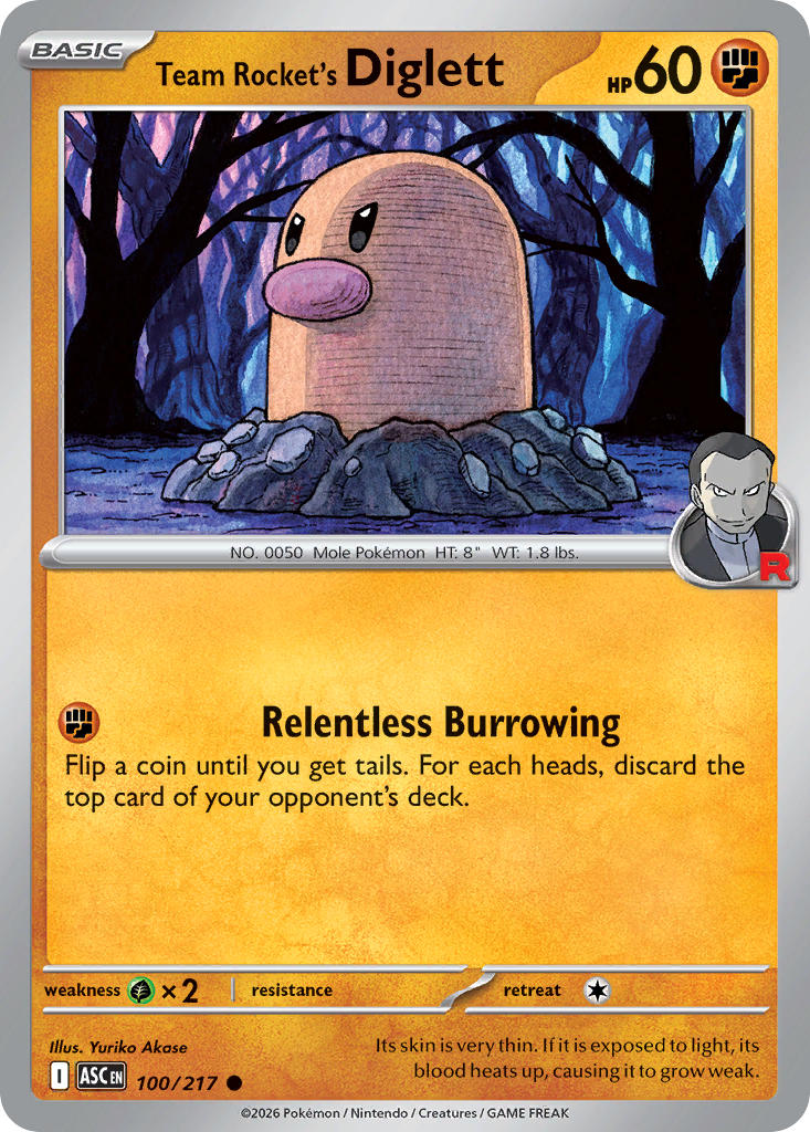 100/217 Team Rocket's Diglett