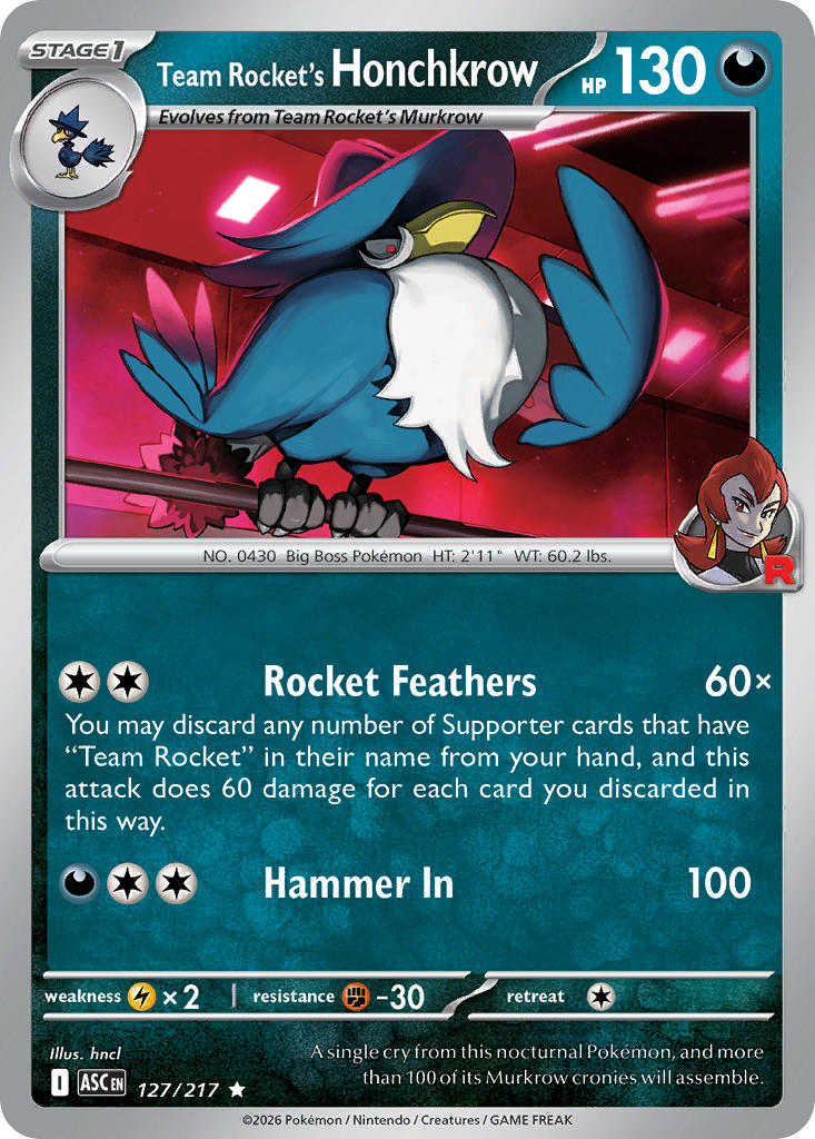 127/217 Team Rocket's Honchkrow