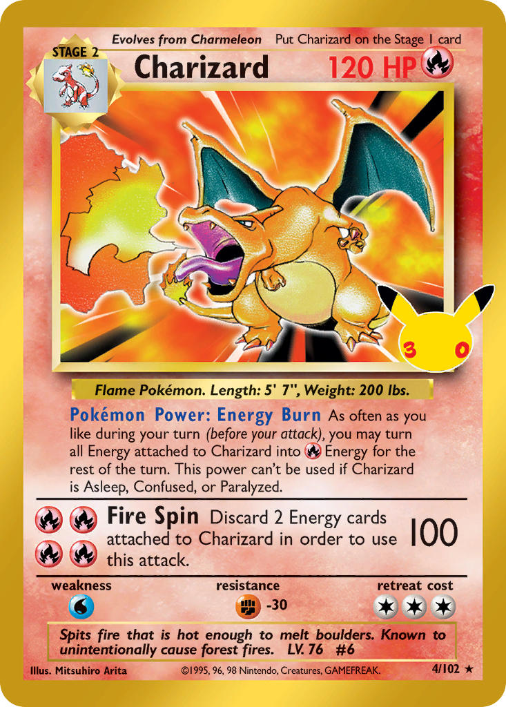 4/102 Charizard 30th Celebration