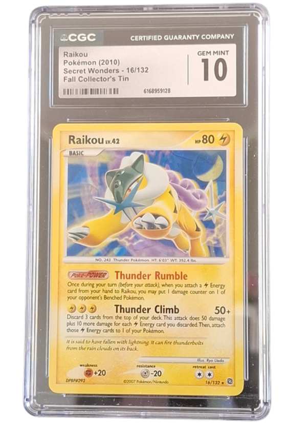 CGC 10 Gem Mint Raikou 16/132 (Cracked Ice)