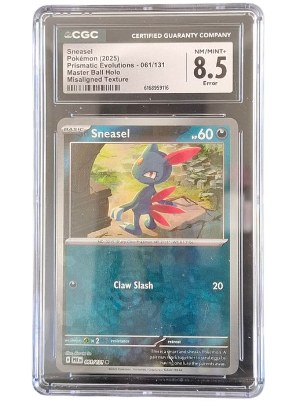 CGC 8.5 Nm/Mint+ Sneasel 061/131 Master Ball Reverse holo (ERROR)