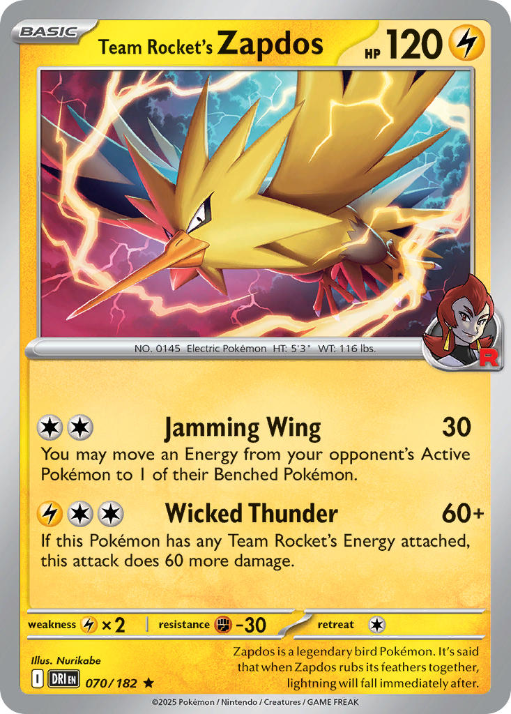 070/182 Team Rocket’s Zapdos