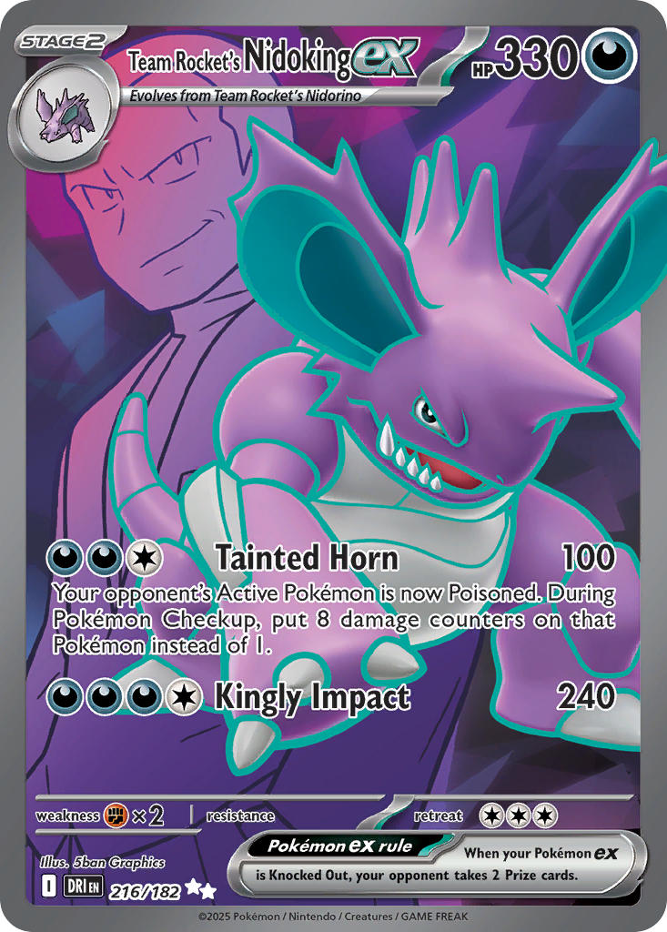 216/182 Team Rocket’s Nidoking ex