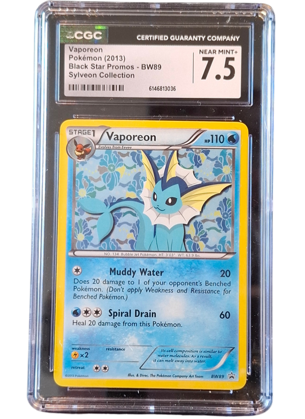 CGC 7.5 Near Mint+ Vaporeon BW89